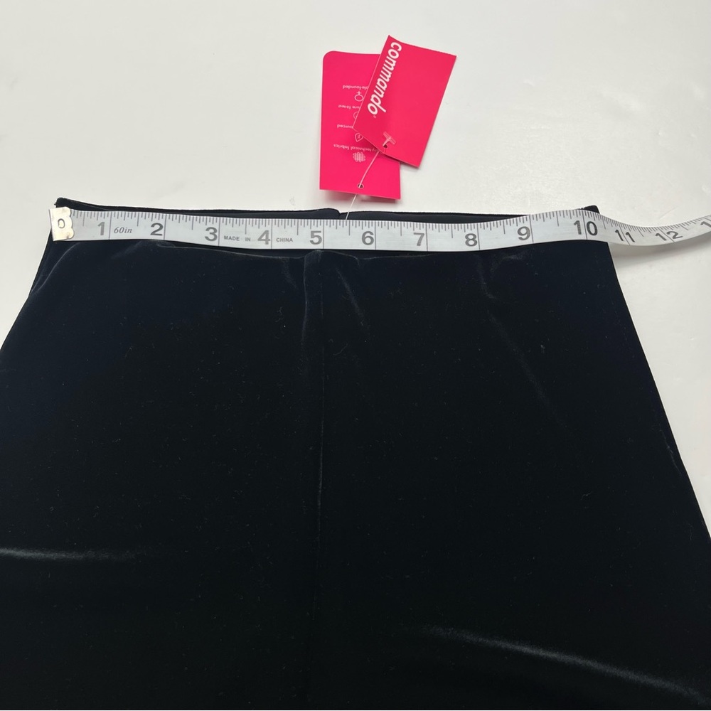 Commando Black Velvet Leggings‎ Womens Size Medium Stretch SLG05 High Waist NEW - Picture 5 of 11